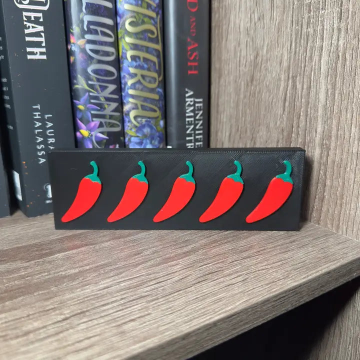 5 Peppers Spicy Rating Sign