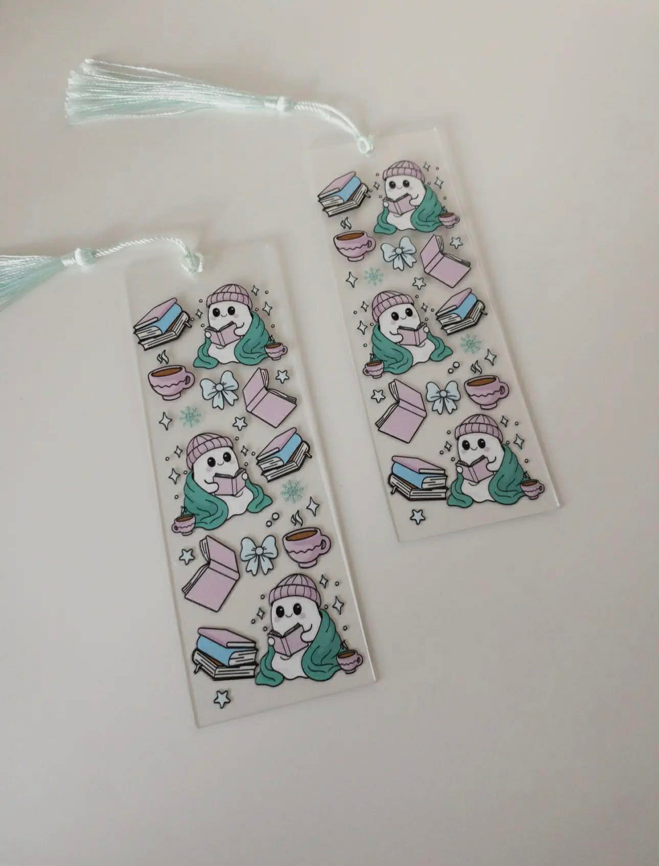 Cozy Winter Ghost Acrylic Bookmark