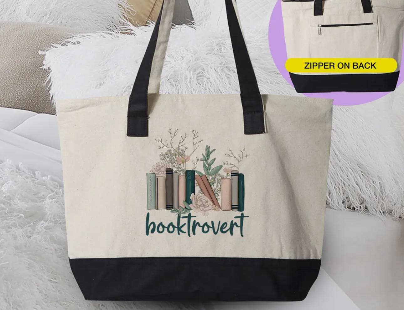 Booktrovert - Canvas Tote Bag