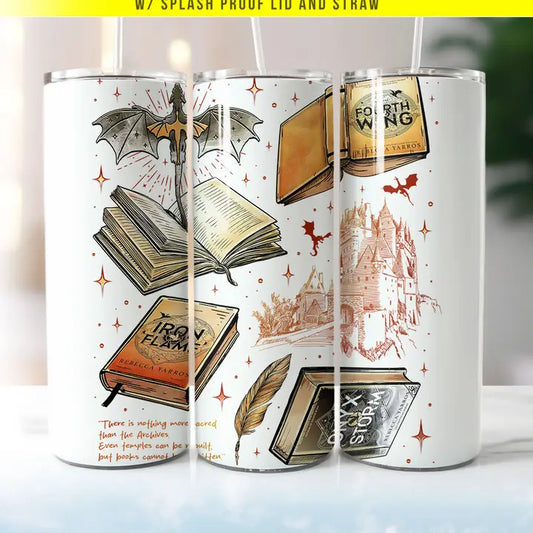 Fourth Wing Inspired Collage Reading Tumbler