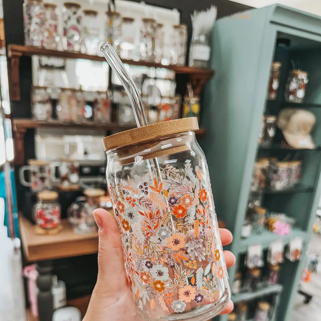 Floral Glass Cup