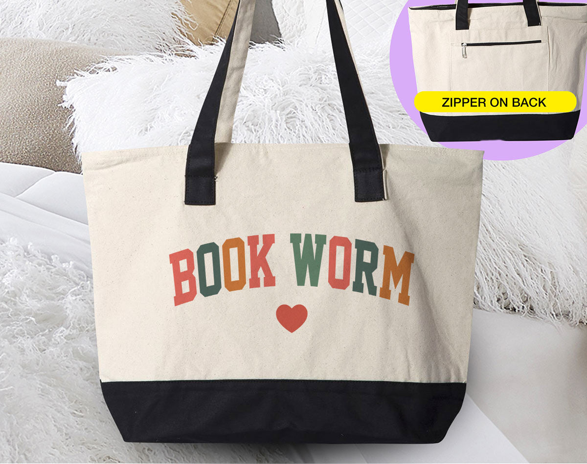 Bookworm Heart - Canvas Tote Bag