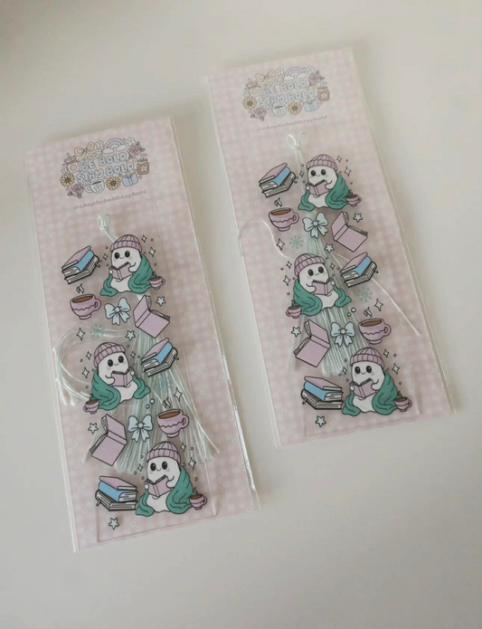 Cozy Winter Ghost Acrylic Bookmark