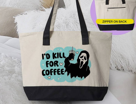 I'd Kill For Coffee - Canvas Tote Bag